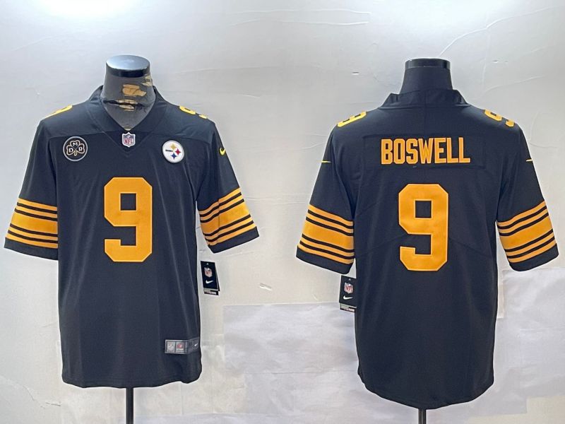 Men Pittsburgh Steelers #9 Boswell Black 2024 Nike Vapor Limited NFL Jersey style 1